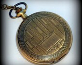 Steampunk pocket watch necklace  Victorian locket pendant EDISON mechanical APPARATUS wedding groom bridal watch