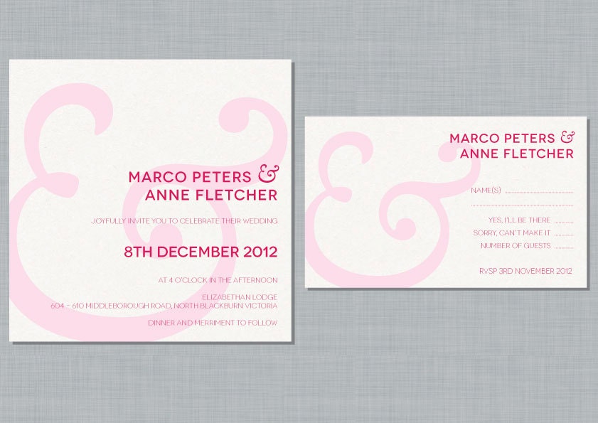 Printable Wedding Invitation Set - Ampersand