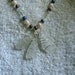 Sea glass necklace with pearls. Sea glass jewelry.