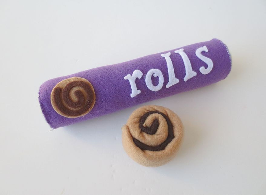 Felt Food Cinnamon Roll Set - Refridgerator Tube and Cinnamon Roll