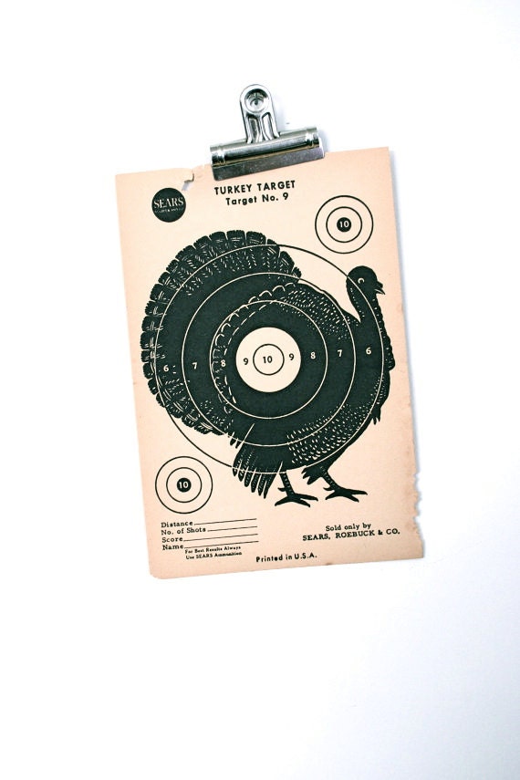 vintage paper shooting target: turkey - LegalMissSunshine