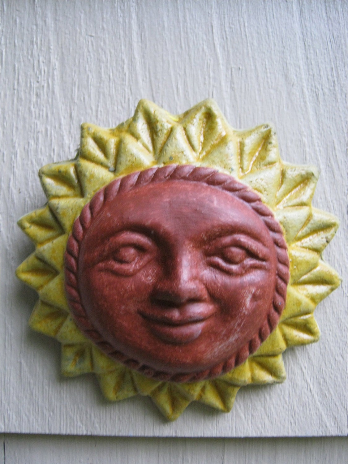Sun Face, Wiccan Sun, Hanging Statue, Garden Sun.