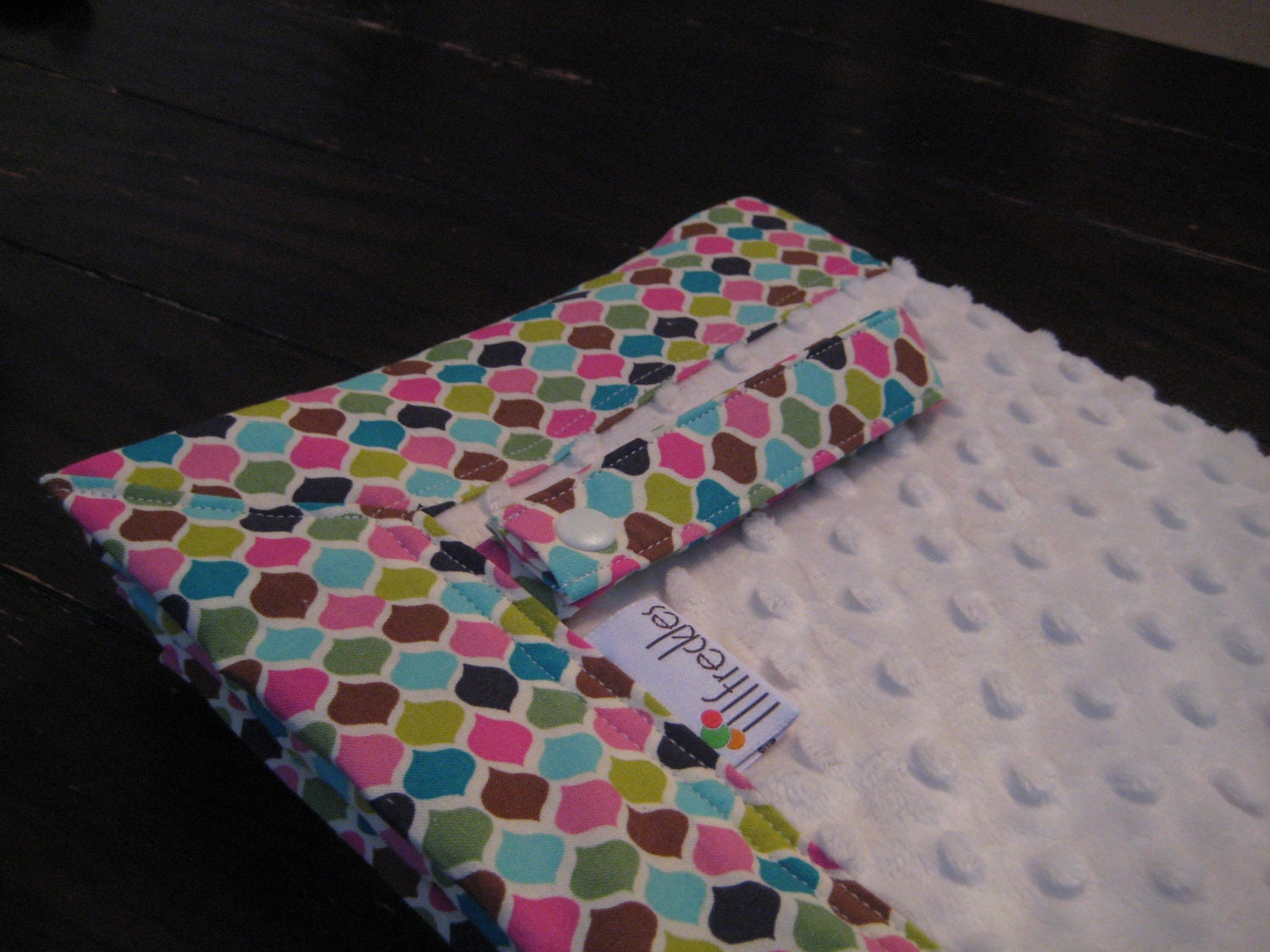 Minky Napping Blanket WITH Stroller Straps- Roco Ornamental with Ivory