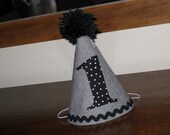 Custom Birthday Hat First Birthday Party White Gray Black 1st Birthday Outfit Toddler Baby Boy or Girl