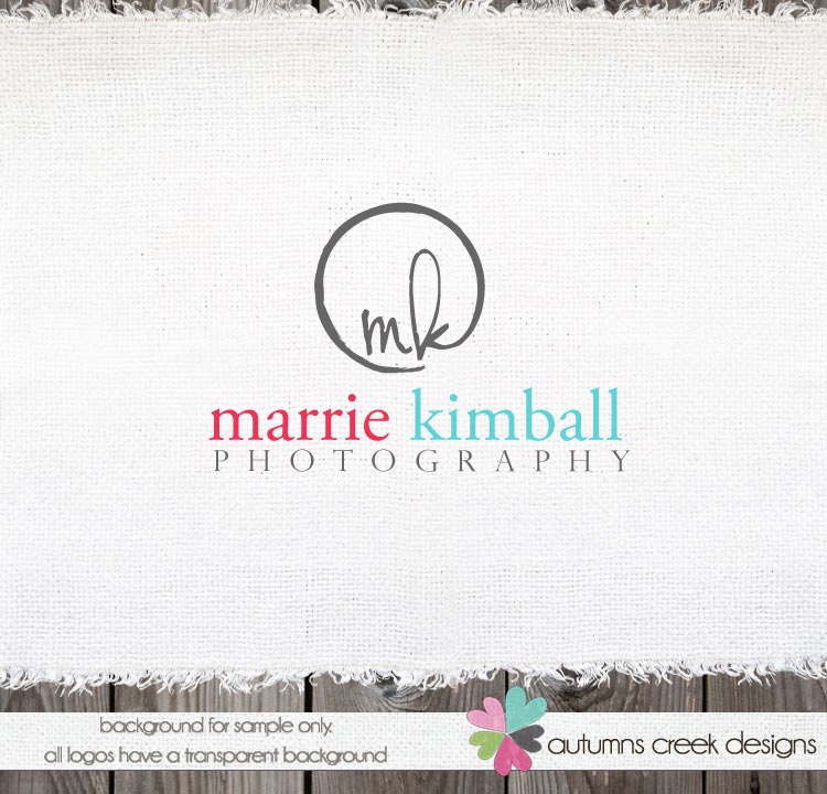 Custom Premade Photography Logo - Circle and Initials Logo and Watermark Design Name Text Logo