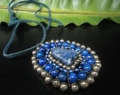 Cobalt Blue Pendant with Lapis - Artisan Jewelry by Sharona Nissan