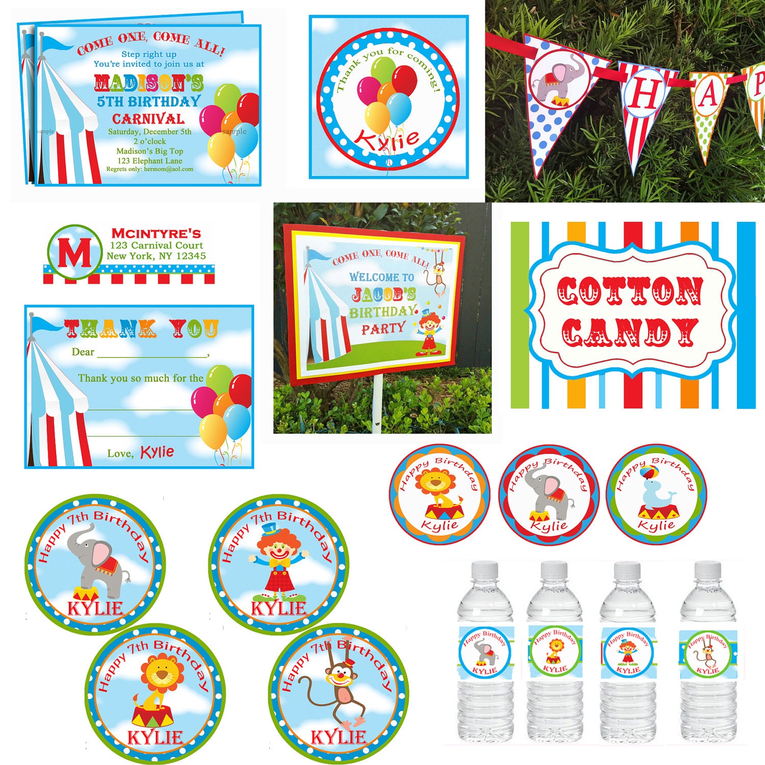 Carnival Cirus Birthday Party Printable - Ultimate Party Package - Under the Big Top Collection