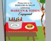 Burgers and Brew Invitation Printable - Backyard BBQ, Shower, Engagement, Birthday, Anniversary, ANY Occasion