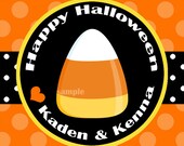 Personalized Halloween Treat Tags or Labels - Candy Corn Favor Tags Il_170x135