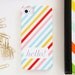Personalized iPhone 5 or 4 Case - Multicolor Neapolitan Stripe