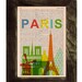 Paris skyline print art -Vintage Book Print - Paris Skyline Print on Vintage Book art