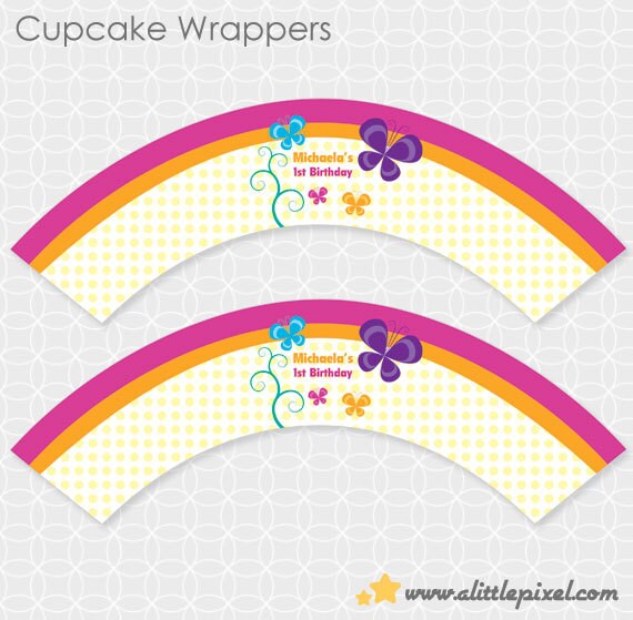 Butterfly Party Cupcake Wrappers - Personalized Printable Il_570xn