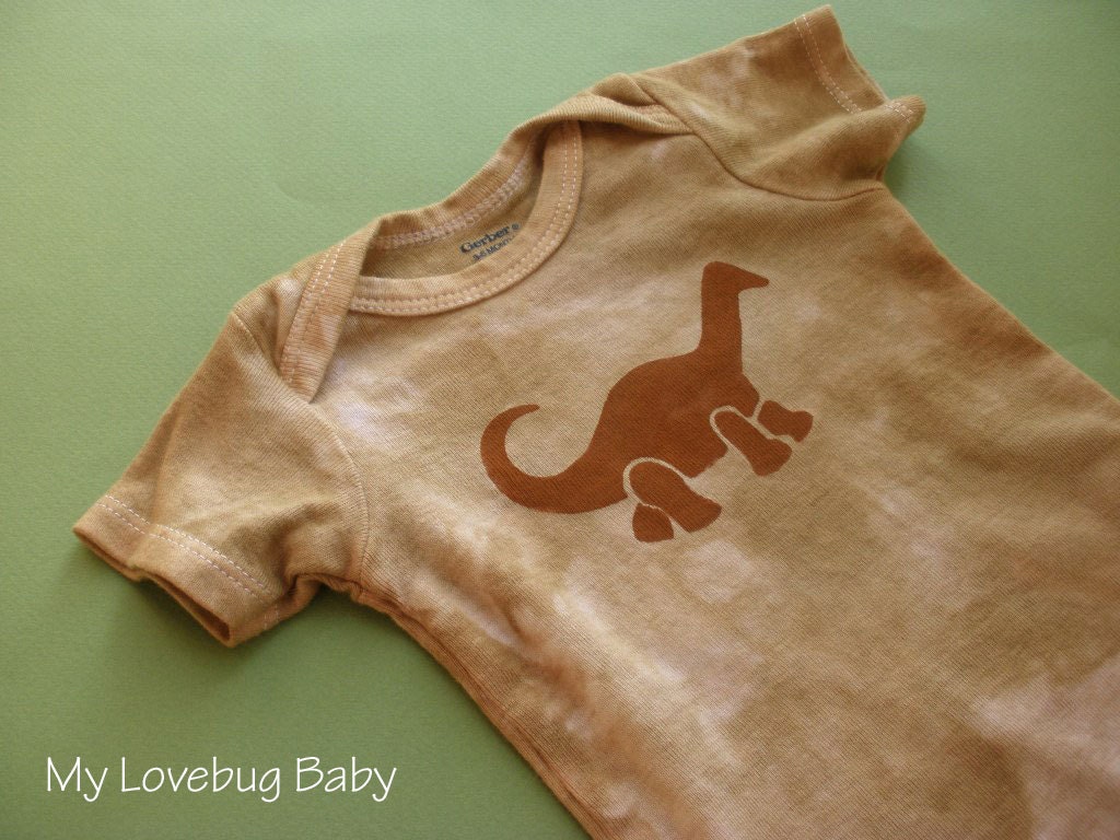 Dinosaur Onesie - Hand Dyed & Painted