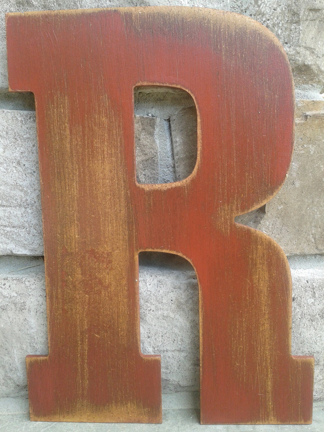 Custom distressed wood letters for home decor - 13.5 in wood letters