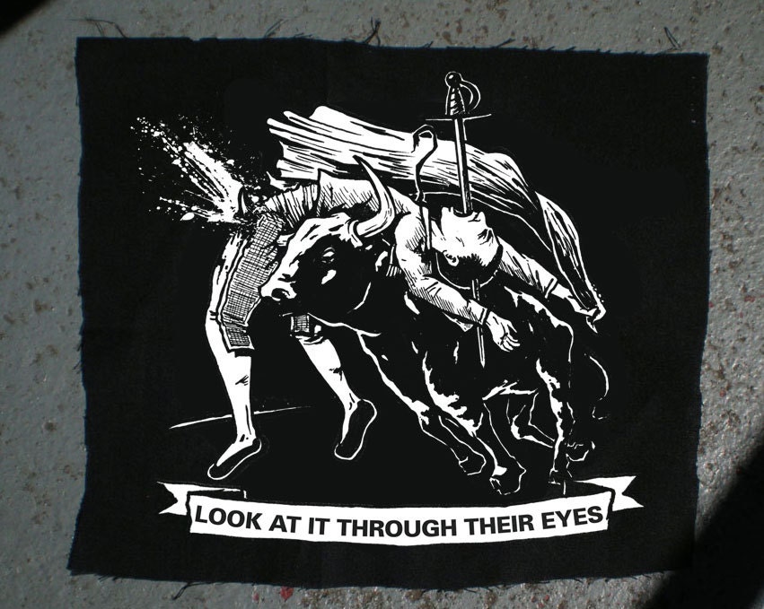 Bullfighter gets gored animal rights vegan patch