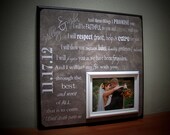 Wedding Vows Personalized Wedding Frame, Bride Gift, Groom Gift, Husband, Wife, Anniversary Gift, Word Art, Subway Art