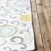 Fabric Table Runner - Light Blue and Yellow Pom Poms - FREE US SHIPPING