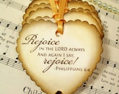 Gift Tags Religious Tags Philippians 4:4 Rejoice in the Lord Always Set of 6