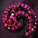 Vintage Paisley Fuchsia and Ruby Red Rhinestone Brooch B2084