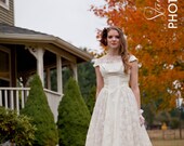 In the Still of the Night-Vintage 1950s Ivory Taffeta and Chantilly Lace Hand Beaded Stunning Bridal Gown