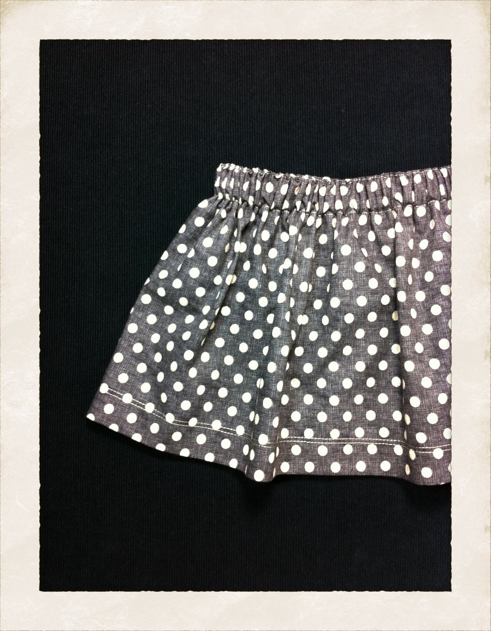 Toddler Girls Boutique Skirt Black Cream Vintage Dot Size 2T Ready to Ship Spring Summer Clothing Handmade Gift