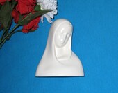Lovely White Ceramic Madonna Signed Figurine / MANDINA of St. Louis / Virgin Mary / Holy Mother