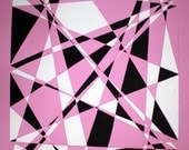 Diamante Pink - Original, 16x20 Canvas, Acrylic, Art, Painting, Modern Abstract Wall Art