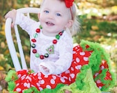 Christmas Pettiskirt - Toddler Christmas Outfit - Polka Dot Petti Skirt - Christmas Dress - Petti Skirt