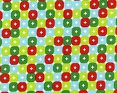 Fabric 1/2 Yard GROOVE 9971-223 Holiday CIRCLE DISCS Caleb Gray Christmas Green Lime Aqua Red Robert Kaufman Quilting Sewing