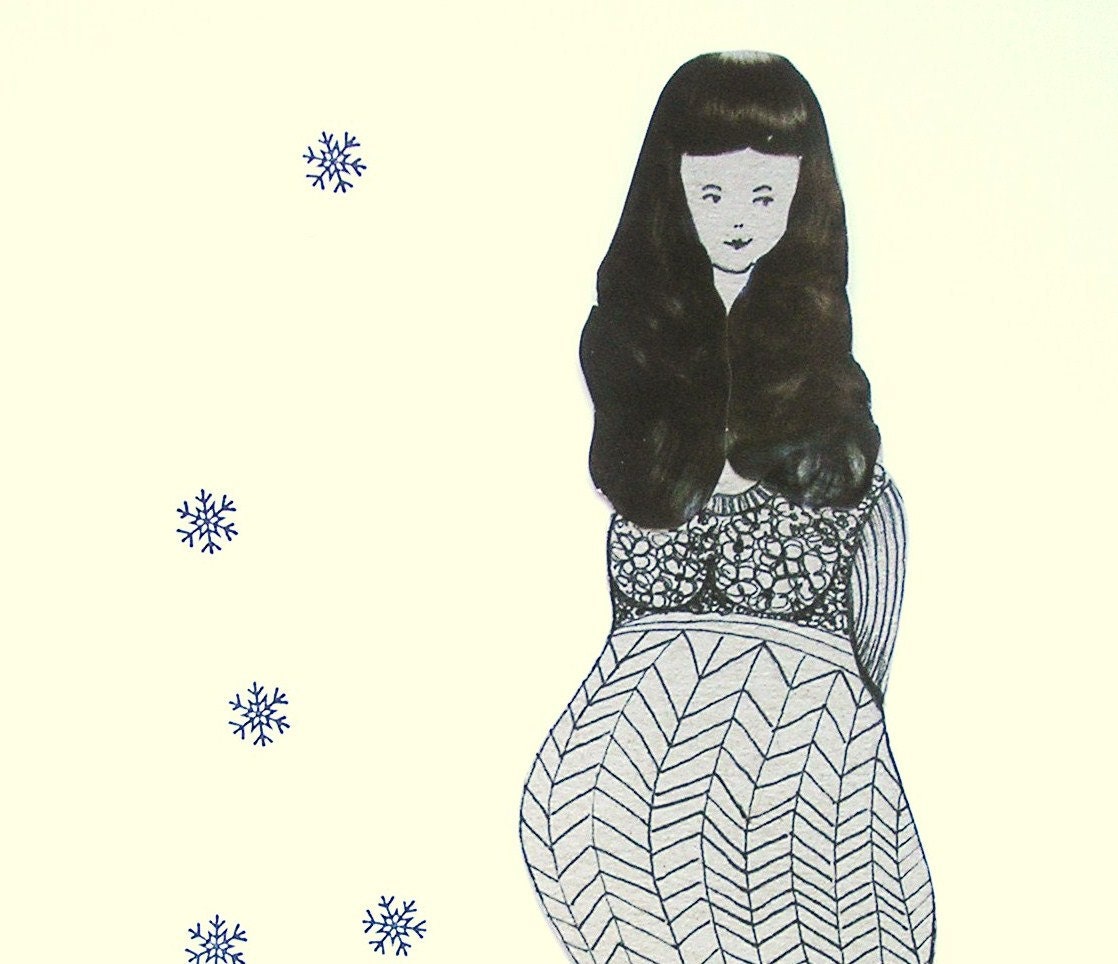 EMILY Bookmark / Pregnant Paper Doll / small gift / stocking filler
