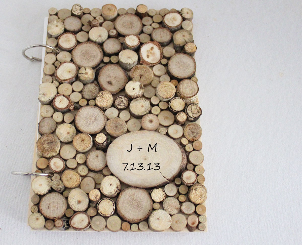 Wedding Guest Book --- I Wood Coins, personalized for your Rustic Wedding, Fall Wedding, Christmas Wedding , from Naturally Aspen