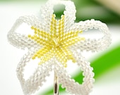 Hawaiian Plumeria - white and yellow - Plumeria bobby pin