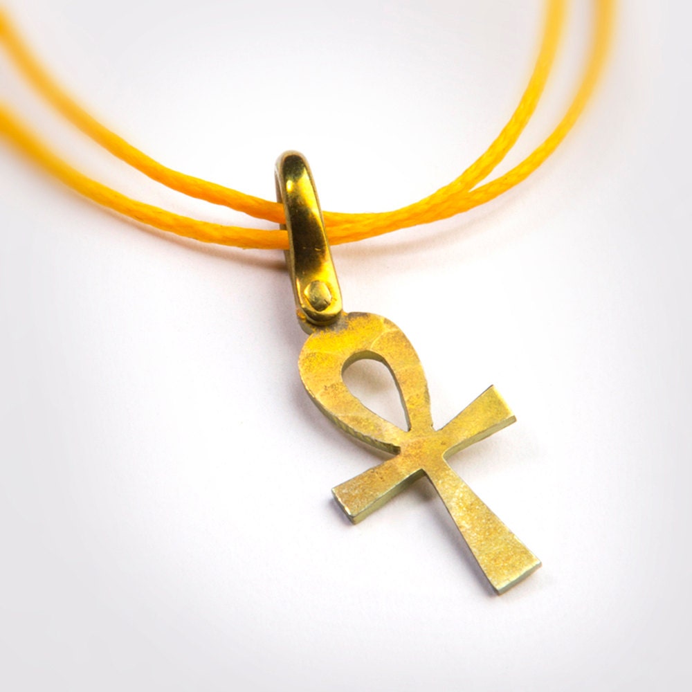 Silver ankh pendant, ancient egyptian jewelry.