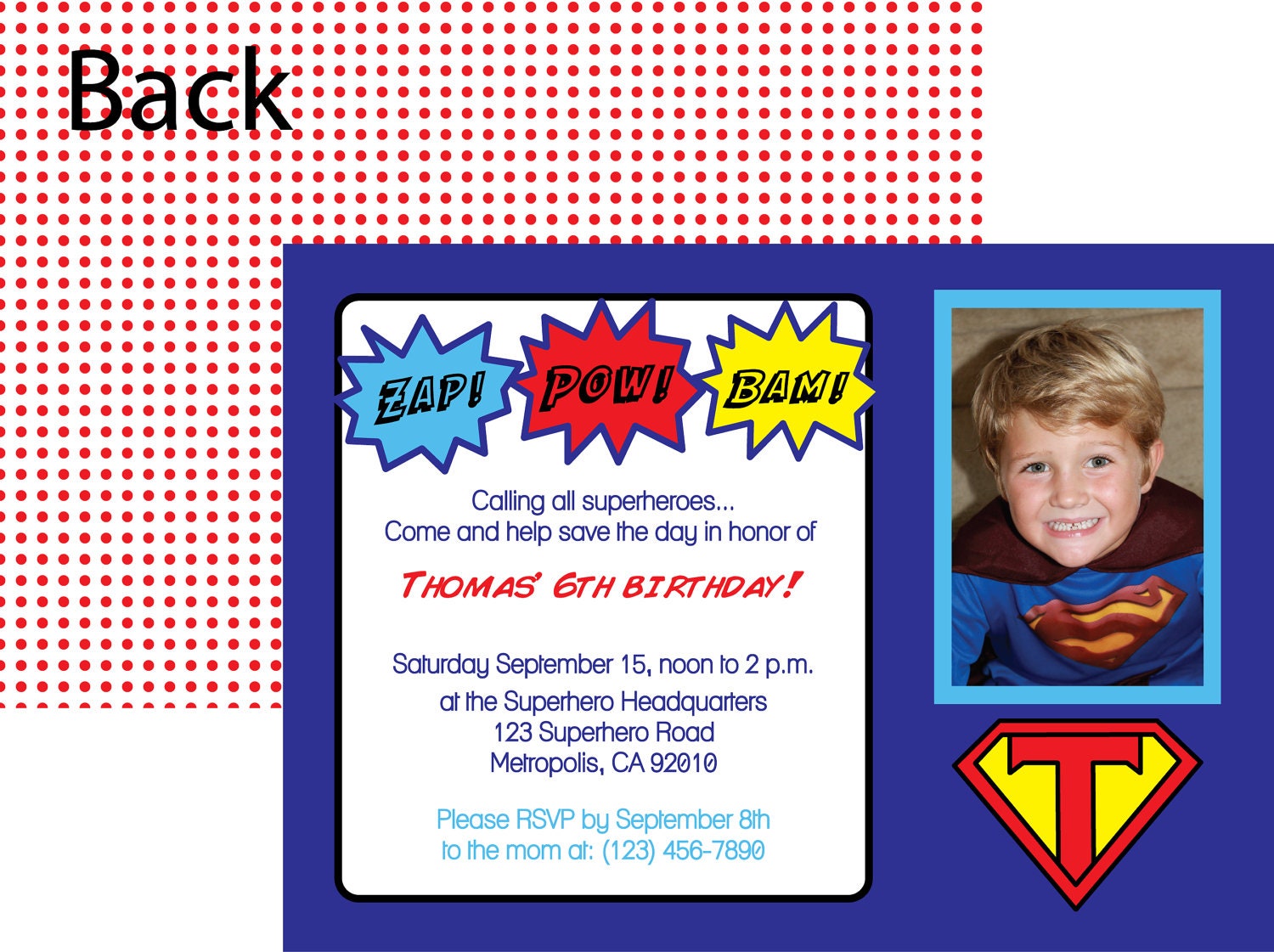 Comic Book Superhero- digital invitation- print your own Il_170x135