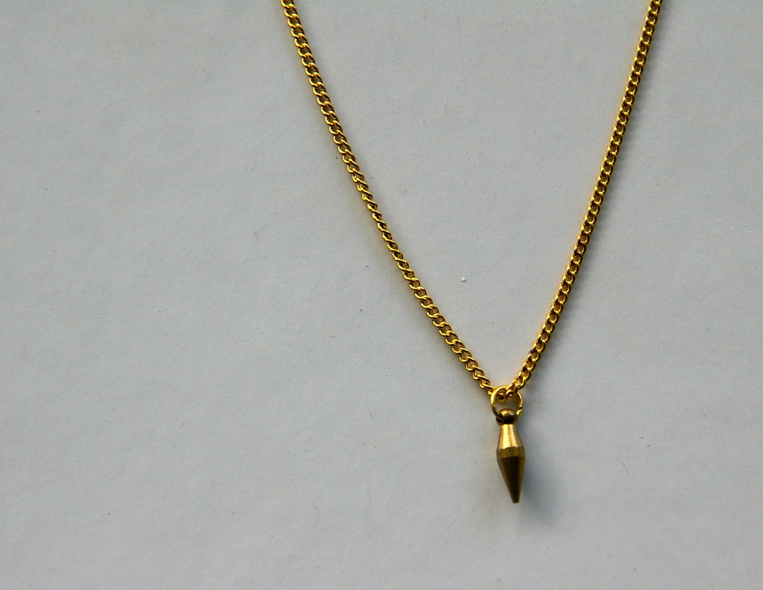 Tiny Brass Bullet Necklace