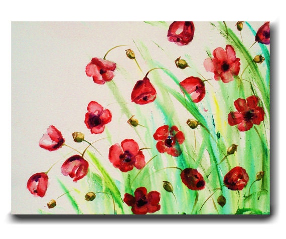 Red Poppies Painting Abstract Flower Painting Abstract Red Flowers Painting Floral Painting Original Art Painting on Canvas by Heather Day