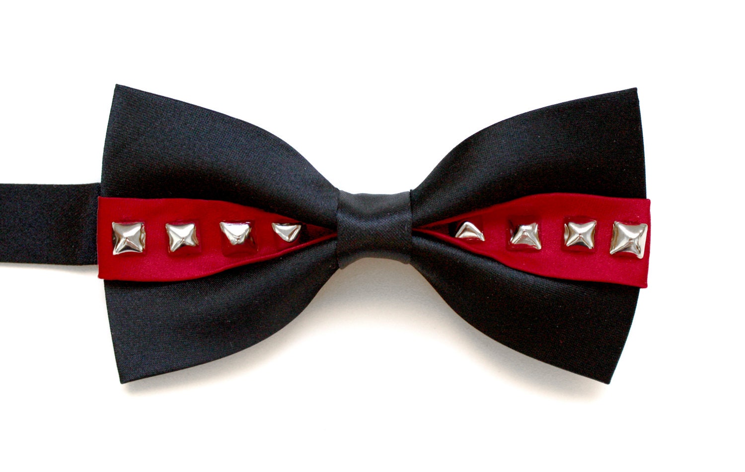 Studded Bow Tie - Red and Black