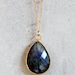 Blue Fire Labradorite 14K Gold Filled Necklace