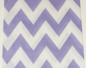 24 Lilac, Lavender Chevron Stripe Favor Bags - Treat Bags - Holiday, Birthday - Wedding - Baby Shower..Made in USA