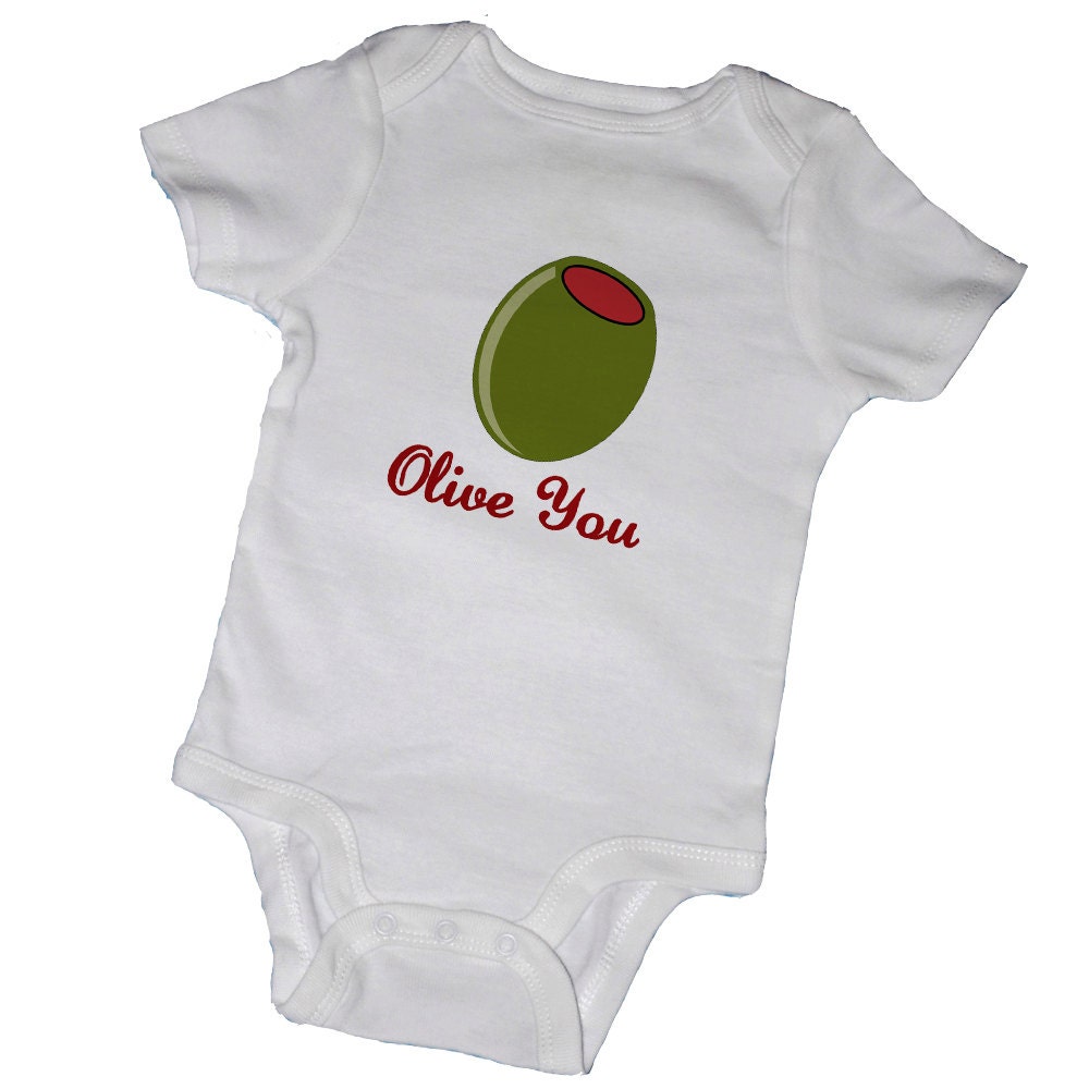 OLIVE YOU - I Love You Bodysuits, Baby Shower, Love, Toddler, Tees, Infant, Preemie, Newborn, Children, Kids, Party Favor, Twins