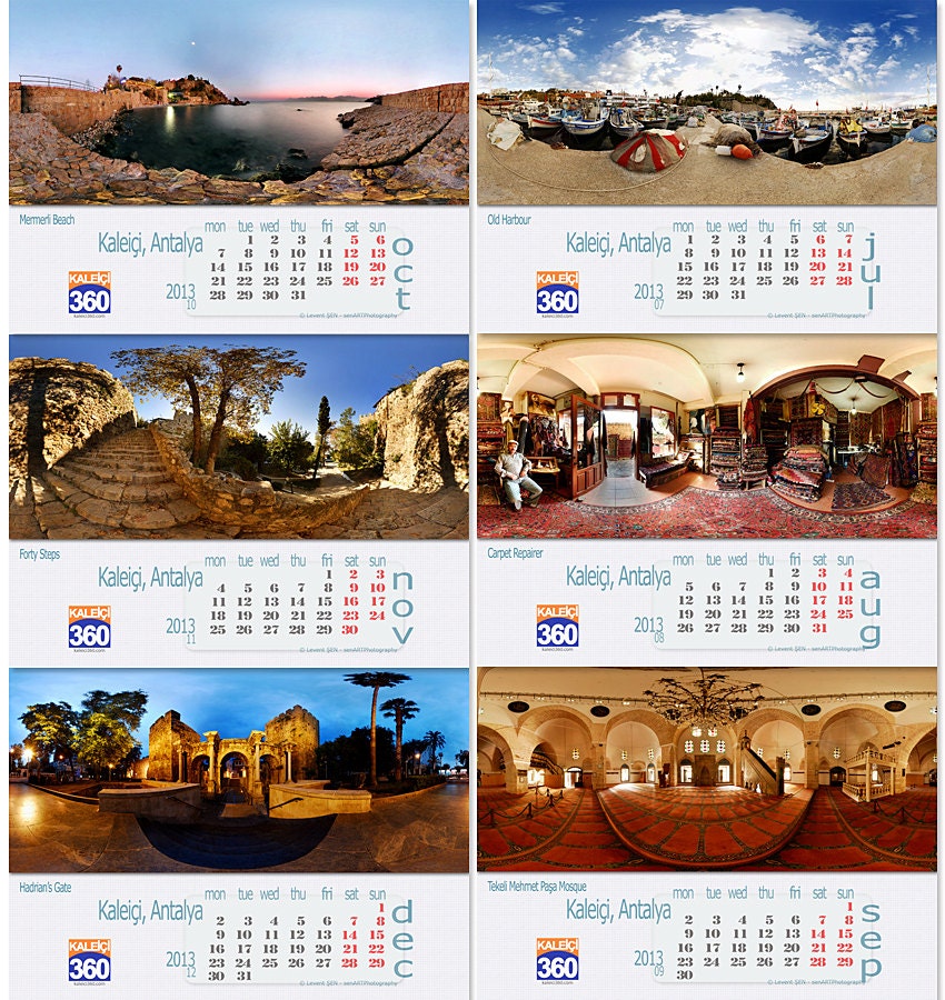 2013 Calendar  KALEICI360 Panoramic Cityscape Photo Print Modern Cafe Bar Pub Hotel Restaurant Home Office Fine Art Decor Gift