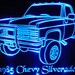 1985 Chevy Pickup Truck Silverado Acrylic Lighted Edge Lit LED Sign / Light Up Plaque Chevrolet 13" Desk Model