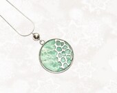 Felt Necklace Pendant Mint OOAK