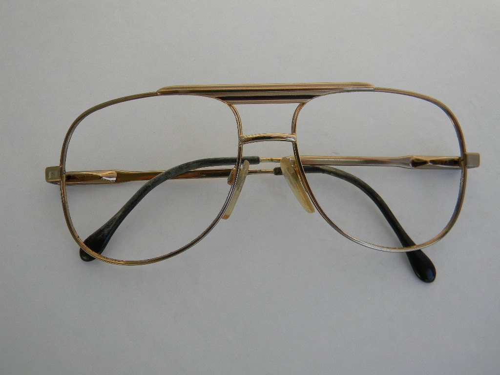 80s vintage gold glasses frames - no lenses unisex