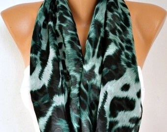 Leopard - Infinity Scarf Shawl Circle Scarf Loop Scarf  Gift -fatwoman