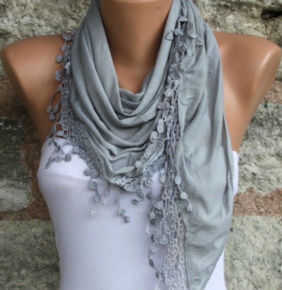 Gray - Shawl Scarf - Cowl