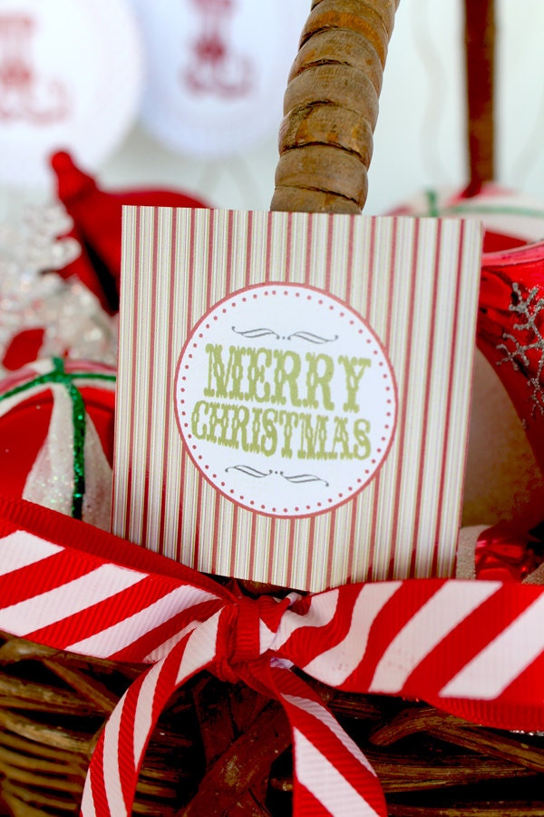 Vintage Christmas Party Circles/Favor Tags - Christmas Party Decor - DIY PRINTABLE FILE Il_170x135