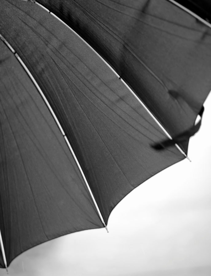 Wind & Snow: Umbrella, Brolly, Winter, Air, Black and White Photography 8 x 10 Giclee Print , Home Decor, Wall Art