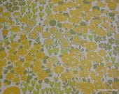 1960's Vintage Wallpaper yellow and green meadow of flowers