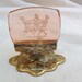 Old French Etched cameo glass calling card holder with dancing ladies